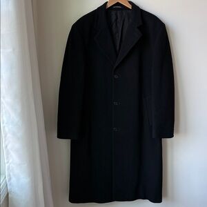 Lauren Ralph Lauren Parma Cashmere Blend Overcoat Coat Black Lined Size 42L